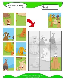 Puzzle Kes Yapıştır Çalışma Sayfaları